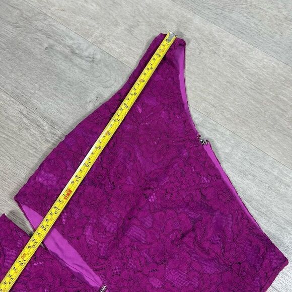 NBD × Naven Elina One Shoulder Waist Cut Out Lace Mini Dress, Magenta Women’s S - Picture 7 of 15